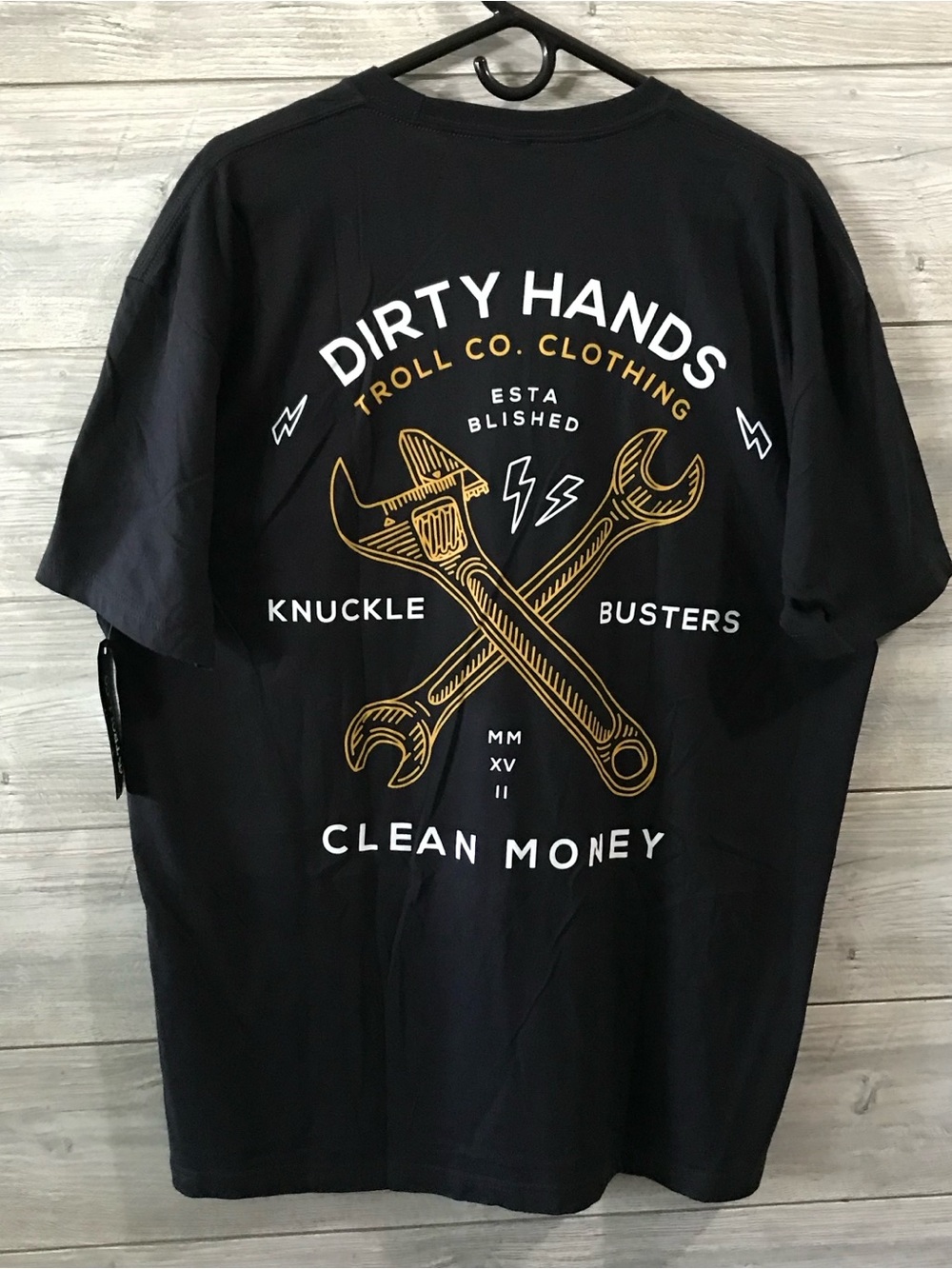 BNWT Troll Company Dirty Hands Clean Money Graphic T-Shirt
